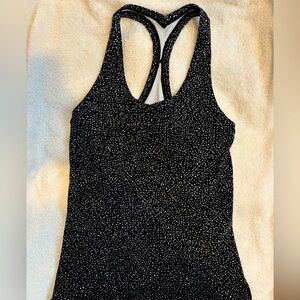 Lululemon Cool Racerback Tank II size 10 Mini Splatter White Black.